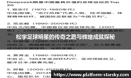 松字足球明星的传奇之路与辉煌成就探秘
